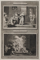 KG 12123
          <br/>
          Illustraties uit de Bijbel van Martin, Handelingen X.Vs.25.& XII.Vs.4..10., De bekering van Kornelius de hoofdman & Petrus door de engel uit de gevangenis verlost.
          <br/>
          <em>Elandt, Hendrick (?-1705)</em>